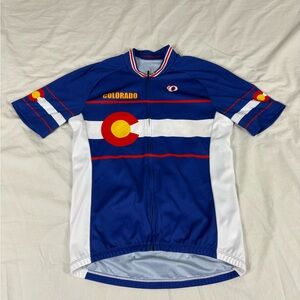 Pearl Izumi Unisex Blue Full Zipper Short Sleeve Ciclyng Jersey S